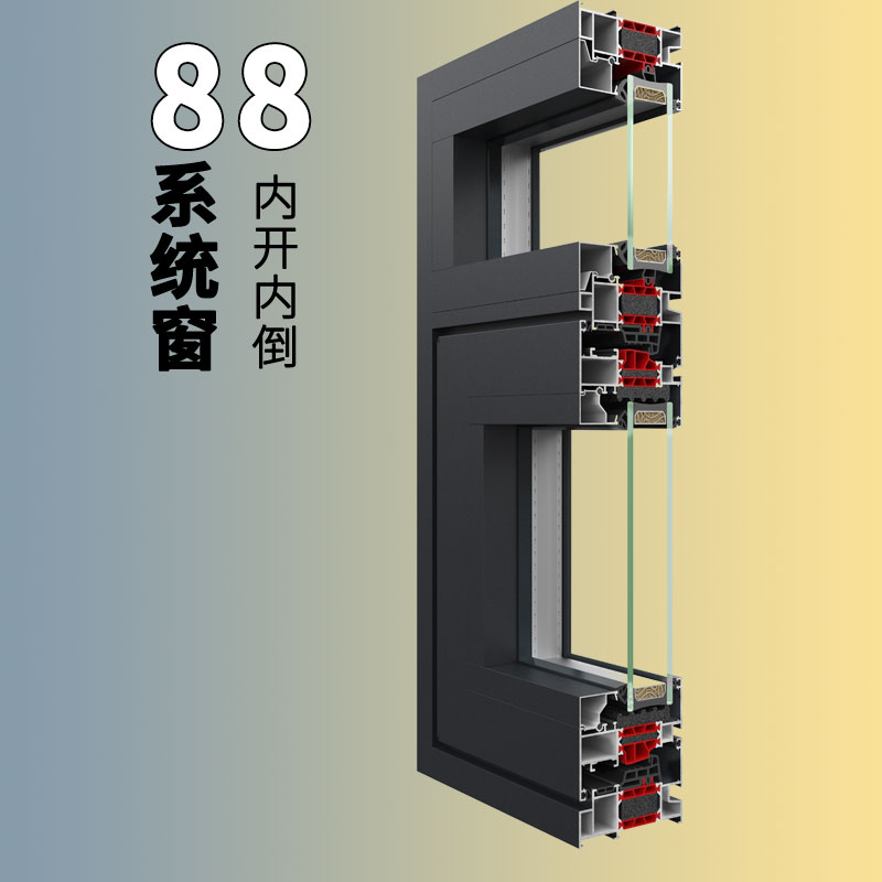 88系统窗（内开内倒）2.0壁厚